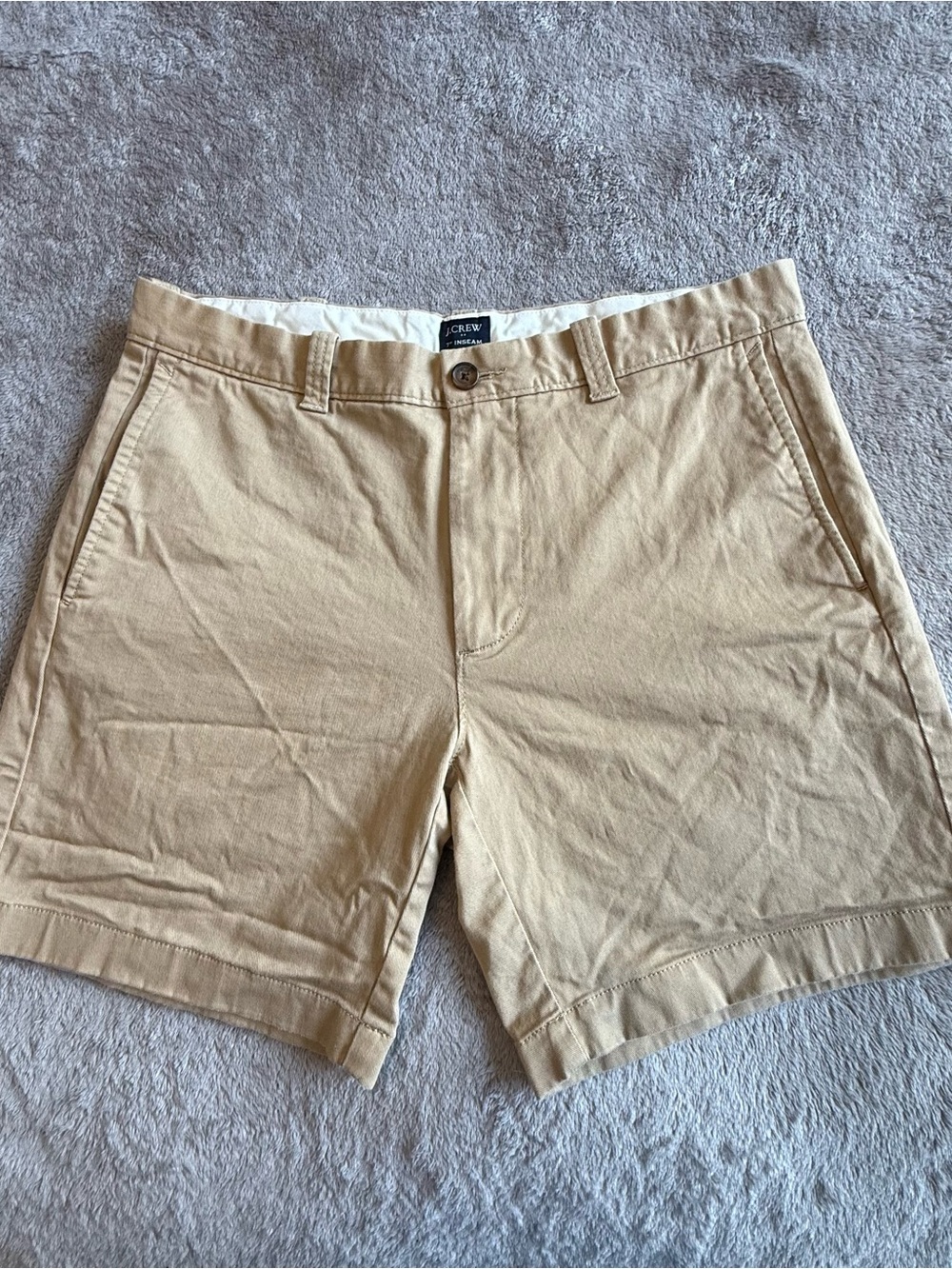 J. Crew Solid Shorts Men’s Sz 32 Khaki Beige Cotton Twill 11”Inseam